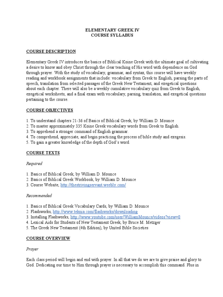 Basics Of Biblical Greek Workbook Download