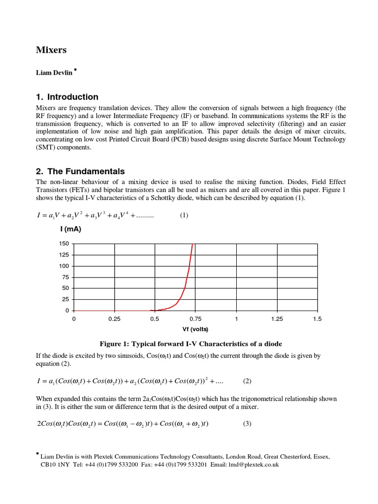 RF Mixer Design | PDF | Field Effect Transistor | Signal To Noise Ratio