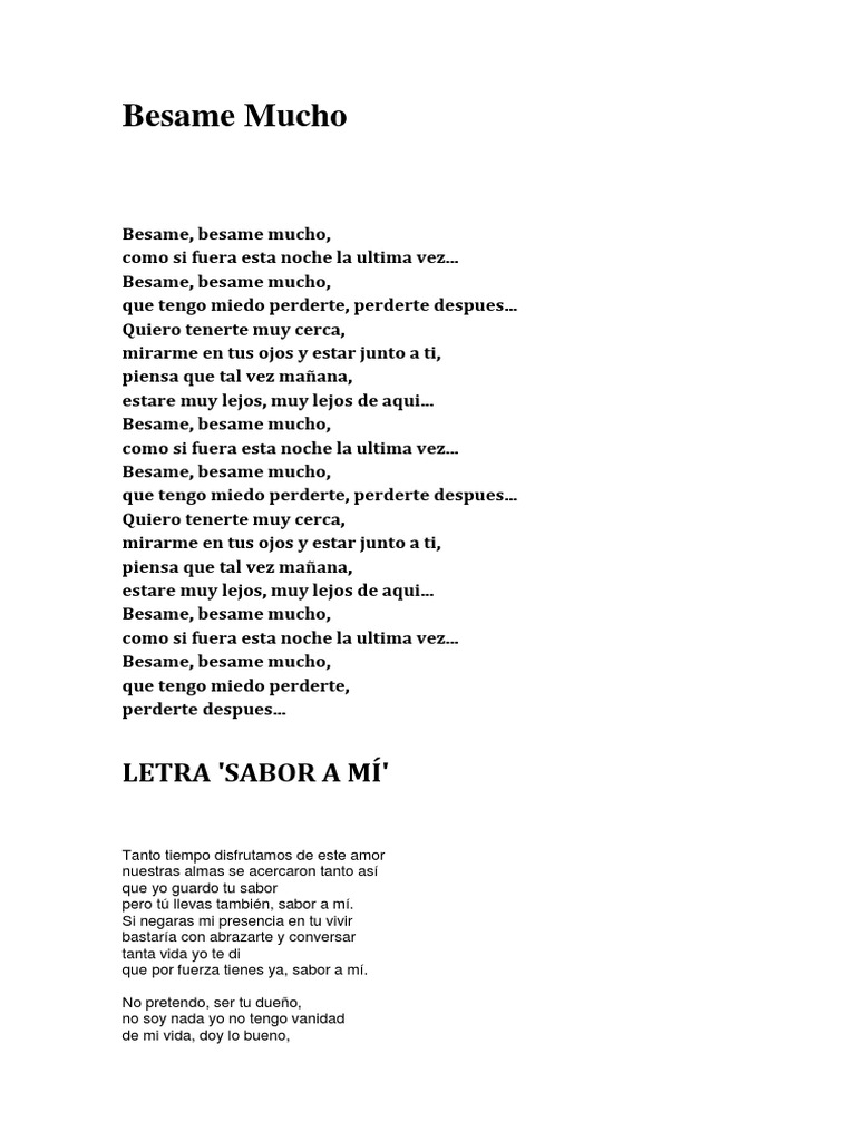 Besame Mucho PDF