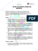 Declaración del Parlamento Juvenil del Mercosur 2012 1