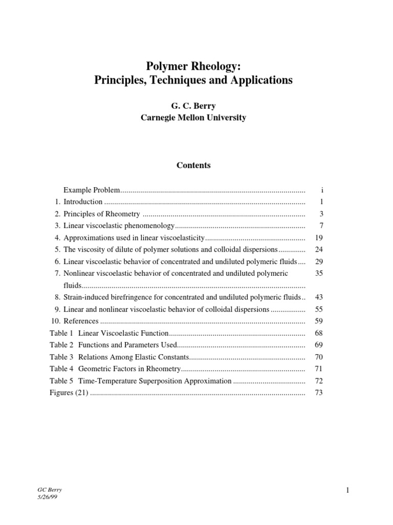 Polymer Rheology: Principles & Applications | PDF | Viscoelasticity ...