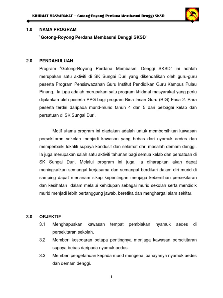 Kertas Kerja Kempen Membasmi Denggi  PDF