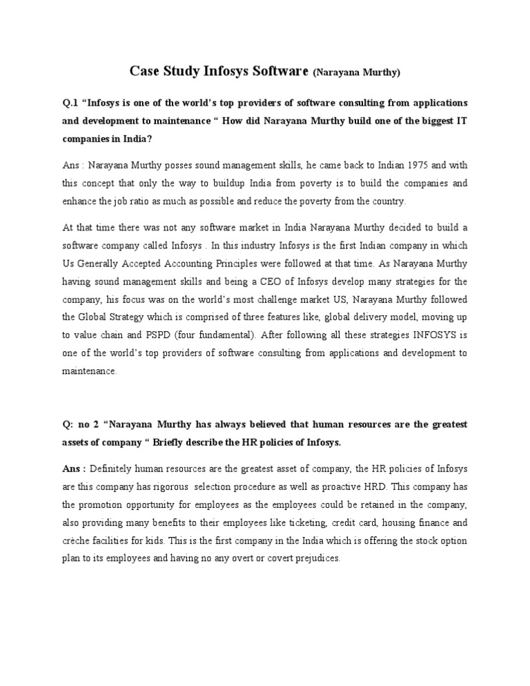 Infosys Case Study Human Resources Employment