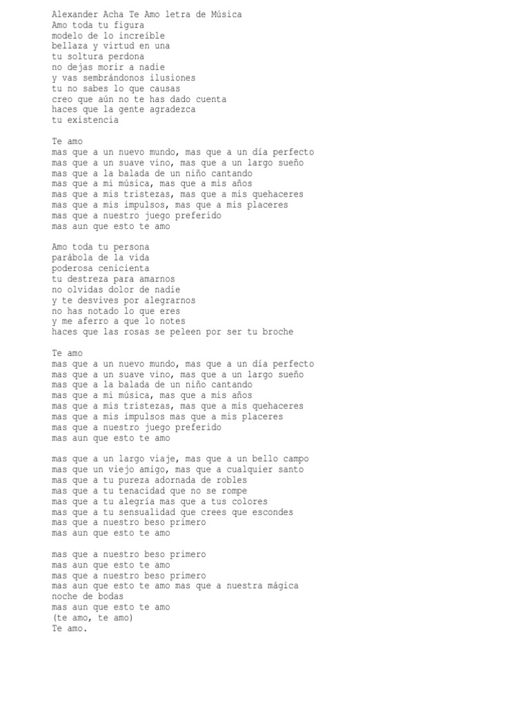 Te Amo Alexander Acha PDF