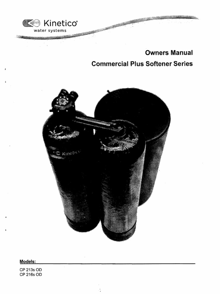 Kinetico Water Softener Water Repair Manual