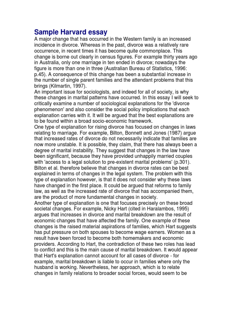 Sample Harvard Essay 1 | PDF