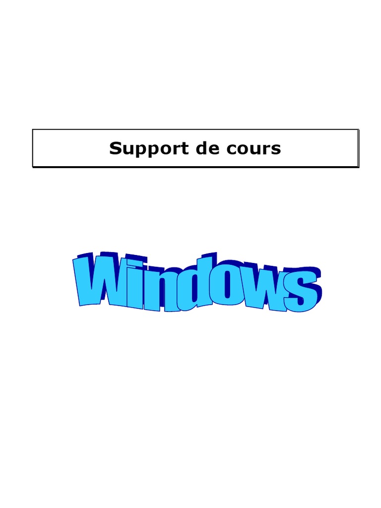 Cours de Windows : Guide PDF Complet | PDF | Microsoft Windows ...
