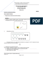 Evaluare Initiala Matematica Cls a II a Test