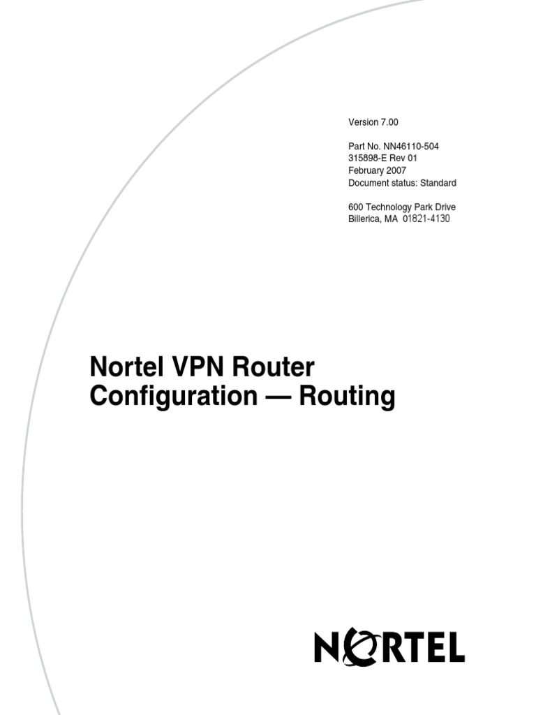 Nortel VPN Router Config | PDF | Router (Computing) | Routing