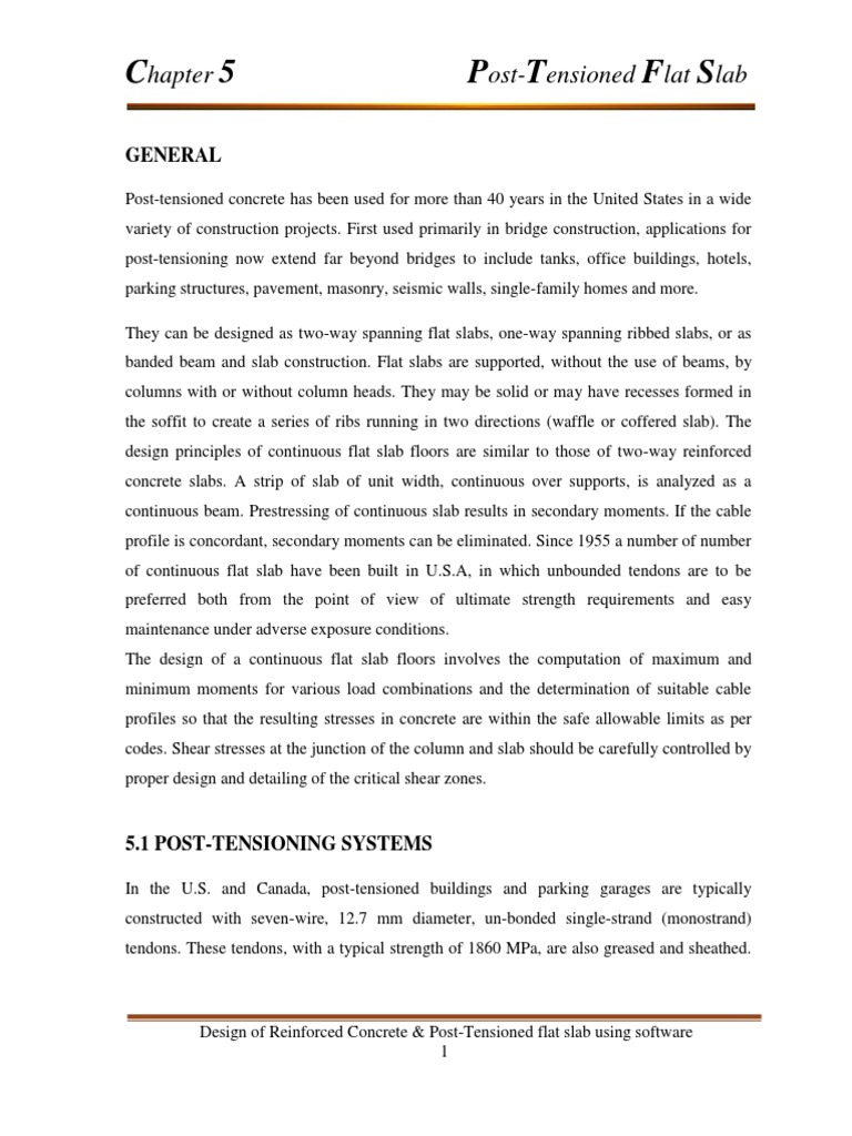 Post-Tensioned Flat Slab Design Guide | PDF | Prestressed Concrete ...