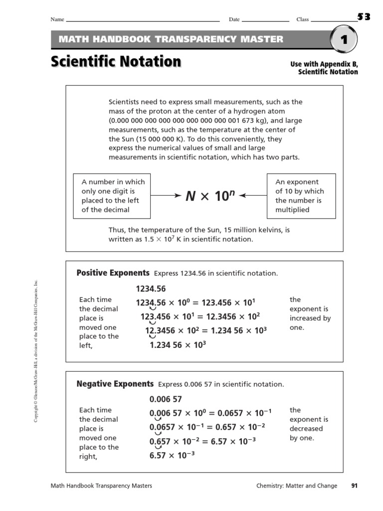 Scientific Notation Worksheets | Multiplication | Exponentiation