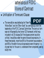 Characteristics of FIDIC Conditions of Contract: Unification of Terms and Clause