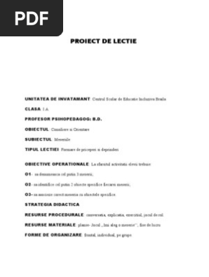 Proiect De Lectie Consiliere