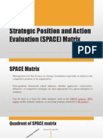 Analyze strategic position with SPACE matrix