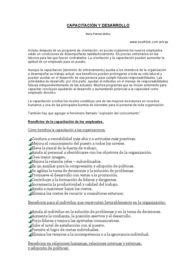Capacitación y Desarrollo de Personal | PDF | Evaluación | Aprendizaje