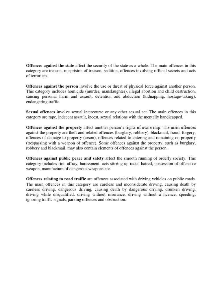 Offences against the state