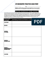 Six Concepts of Geography: Practice Case Study: Geographic Concept Identifying Sentences/Evidence and Inferences