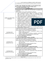 Lista Continuturi Simulare Bacalaureat 2014-Clasa A 11-A