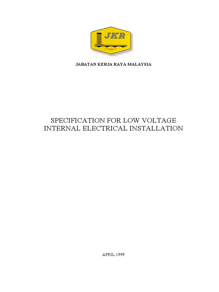 JKR Specification For Low Voltage PDF Relay Electrical Wiring