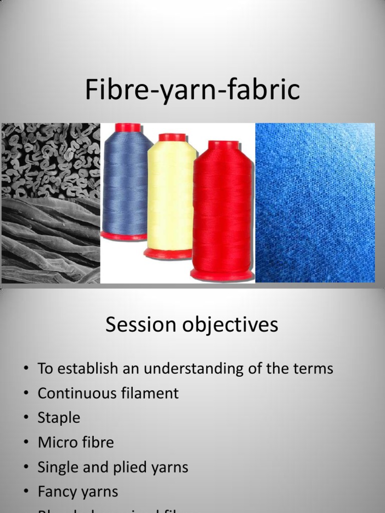 staple or filament Yarn Spinning (Textiles)