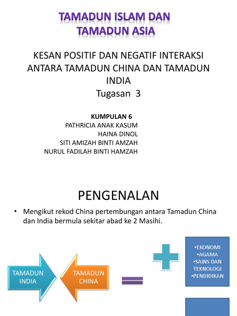 Kesan Positif Dan Negatif Interaksi Tamadun India Dan China  PDF