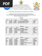 Calendário dos Coroinhas da Catedral de Teresina