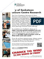 City of Saskatoon Leisure Centre Research: Chance To Win!