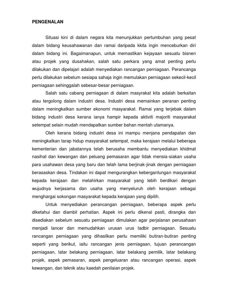 Rancangan Perniagaan  PDF