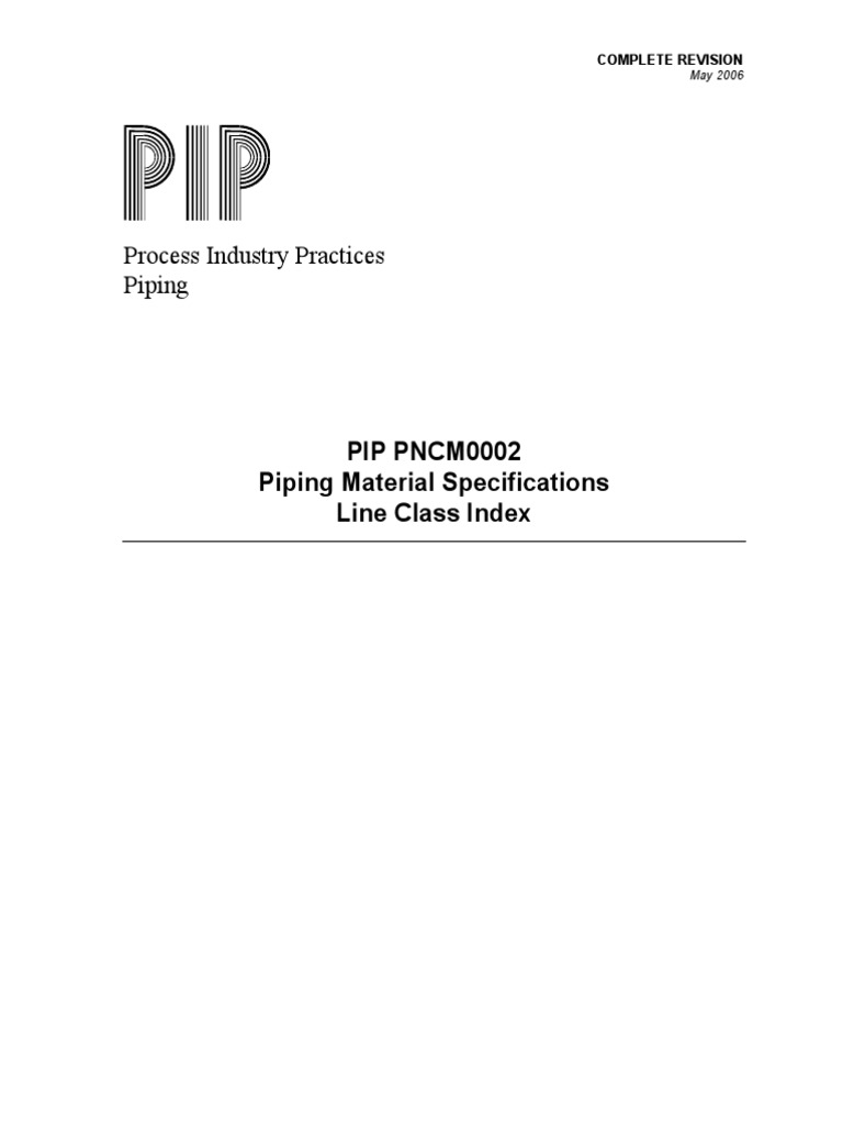 PIP PNCM0002 Piping Material Specification | PDF | Specification ...