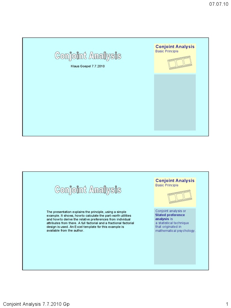 Conjoint Analysis | PDF | Applied Mathematics | Teaching Mathematics