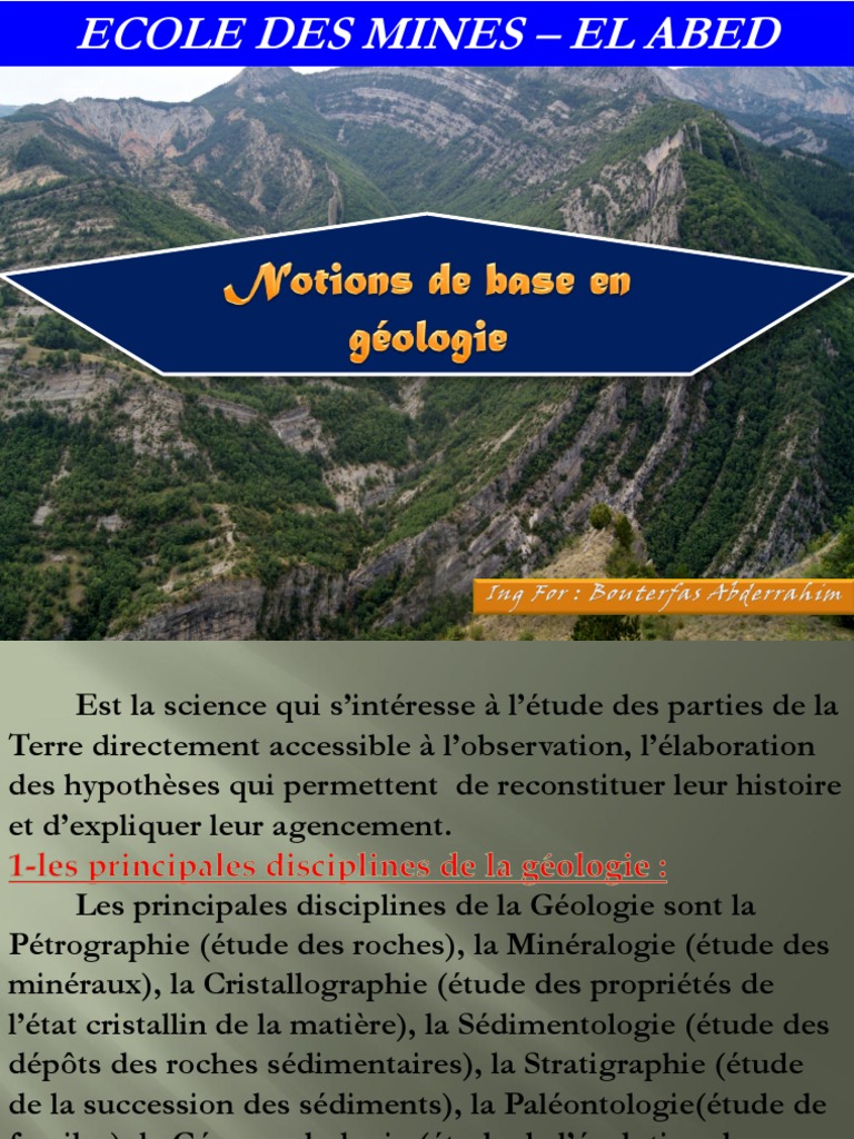 Introduction à la Géologie et ses Disciplines | PDF | Roche ...