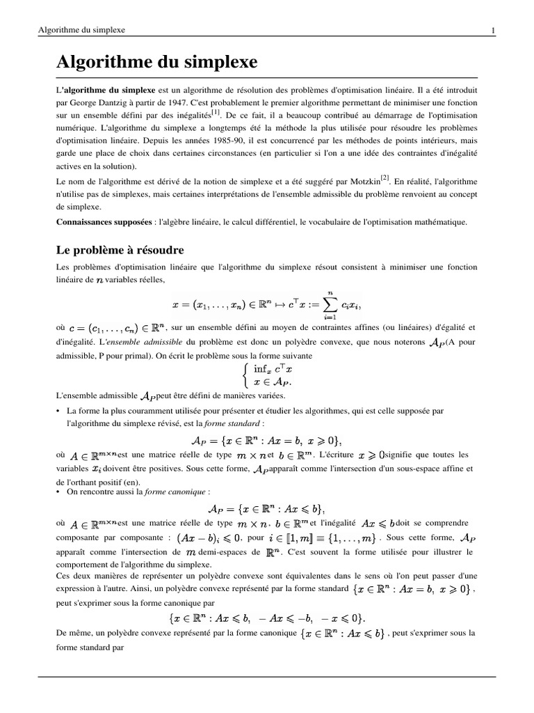 Optimisation avec l'algorithme du simplexe | PDF | Algorithmes et ...