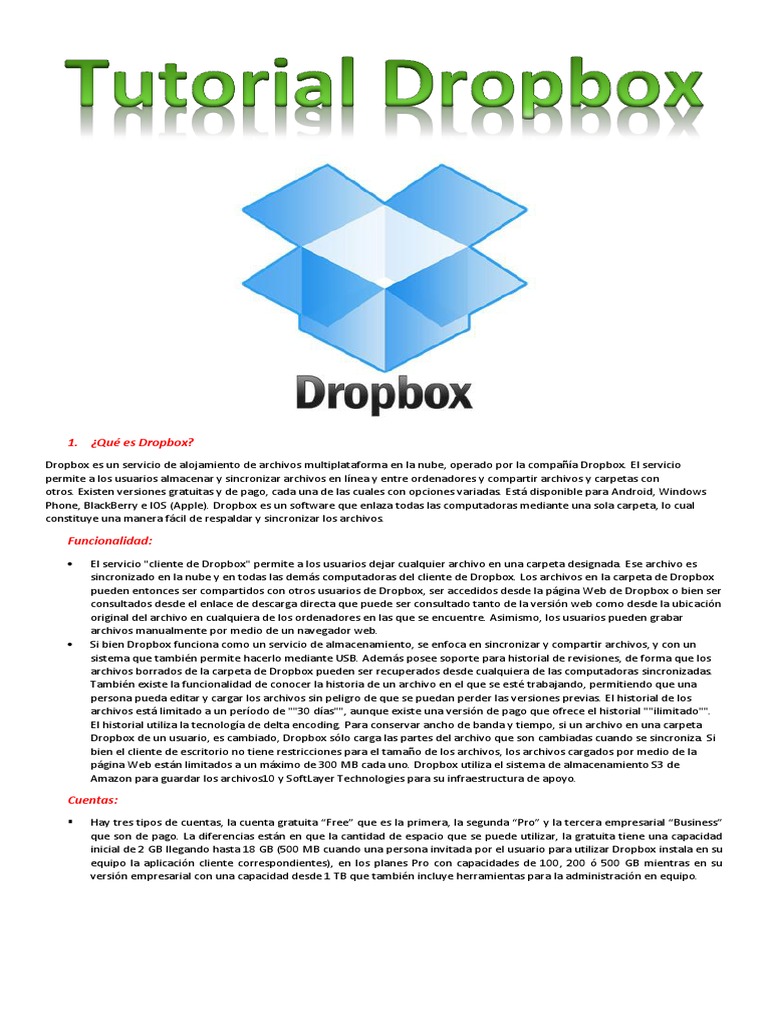 Tutorial Dropbox | PDF