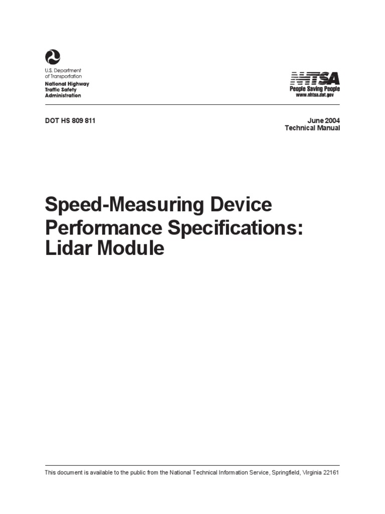 Lidar Speed Measurement Device Specs | PDF | Lidar | Radio