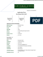 Application Form Pre School 2014-2015: Applicant's Personal Information