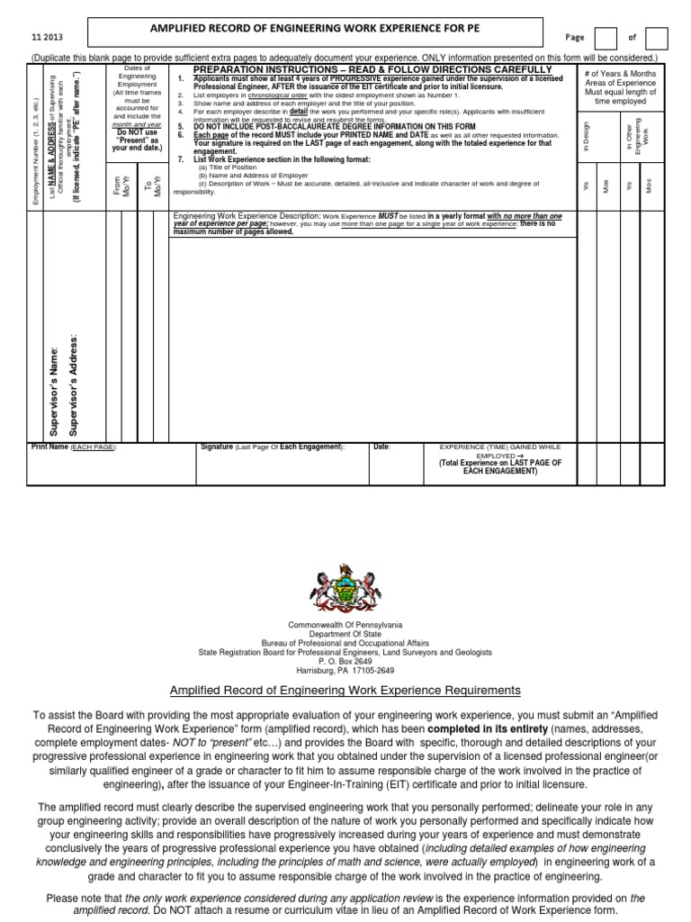 Amplified Engineering Experience Record | PDF | Science And Technology ...