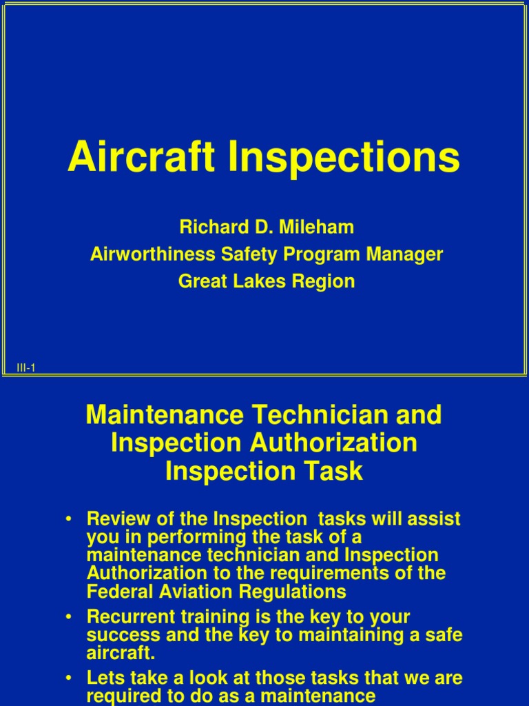 Aircraft Inspection Requirements | PDF | Industries | Aerospace