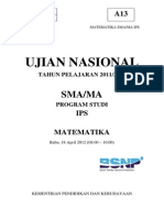 Matematika Sma Un 2012 Paket A Ips