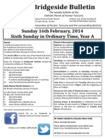 Bridgeside Bulletin: Sunday 16th February, 2014 Sixth Sunday in Ordinary Time, Year A