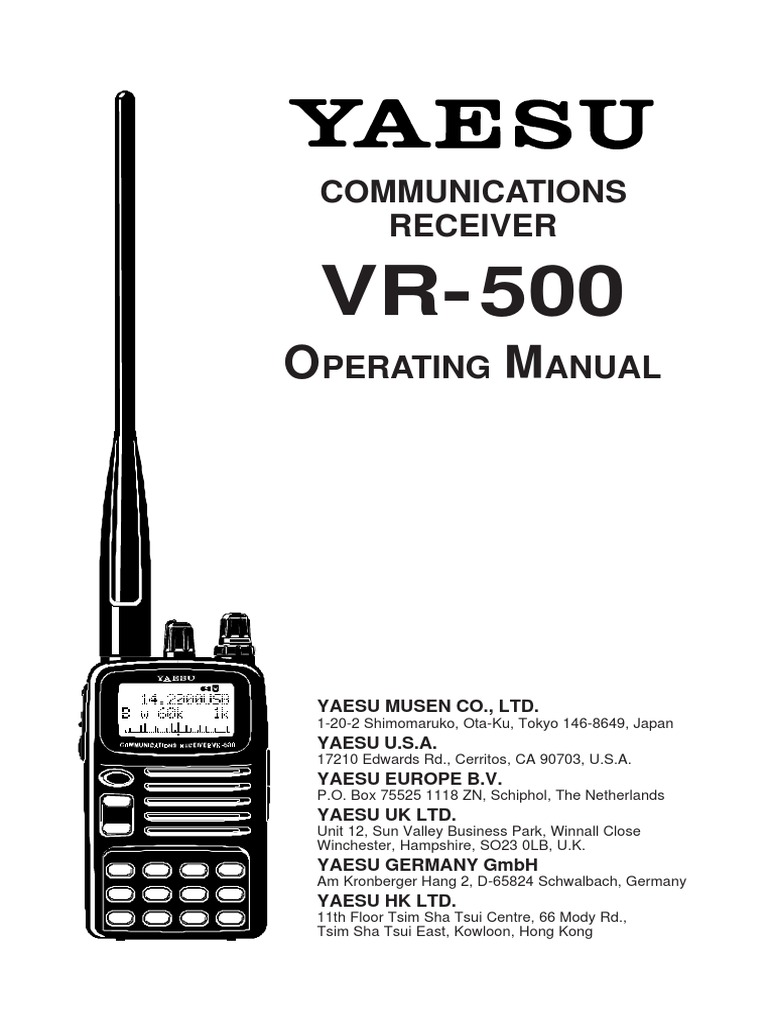 Yaesu VR-500 Operating Manual | PDF | Business