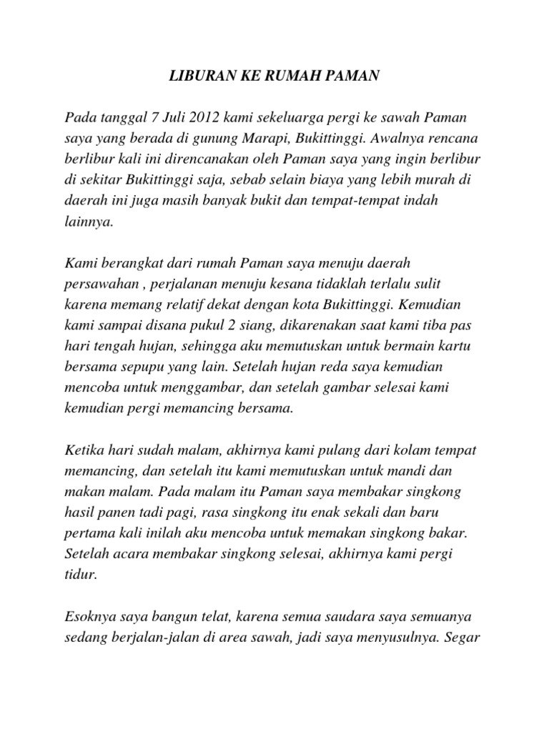 Liburan Ke Rumah Paman