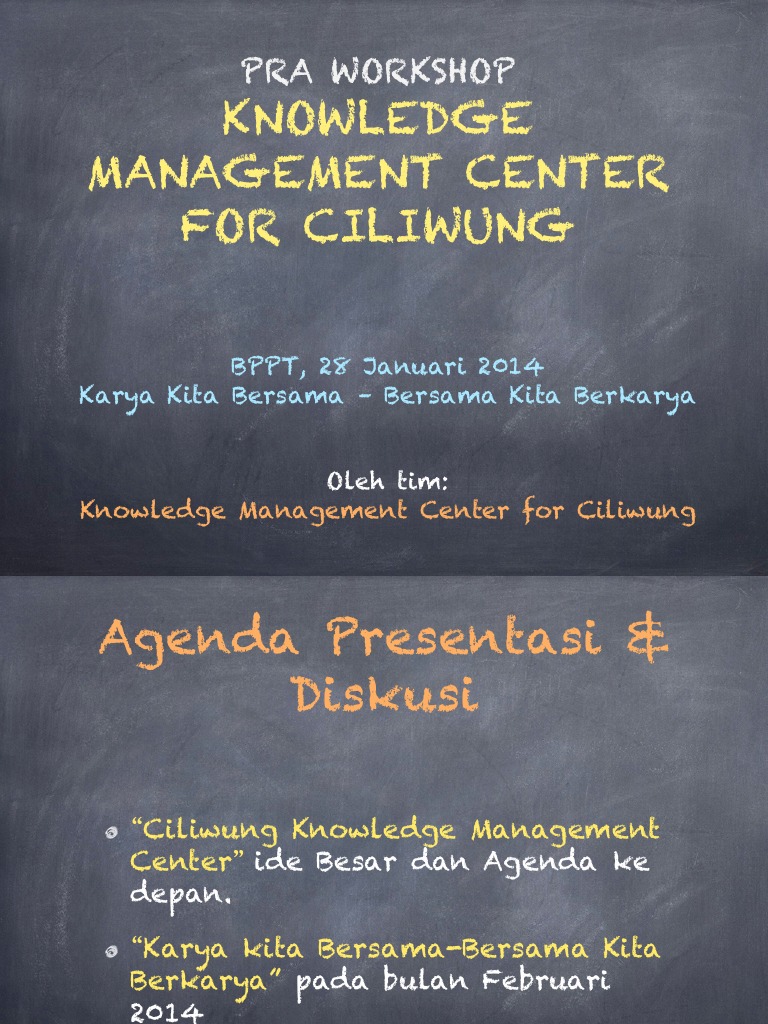 Knowledge Management Center For Ciliwung Pdf Ilmu Sosial