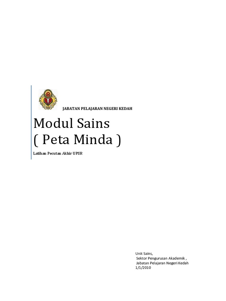 Modul Sains ( Peta Minda ): Jabatan Pelajaran Negeri Kedah