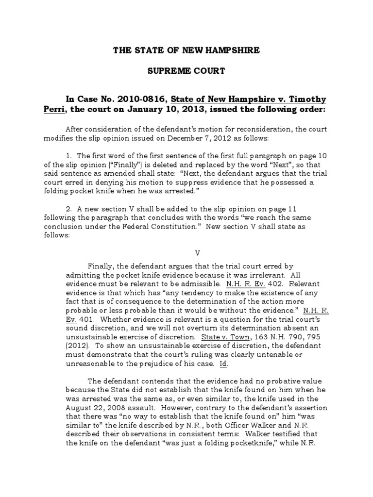 01102013 Slip Opinion Modified PDF Evidence Courts