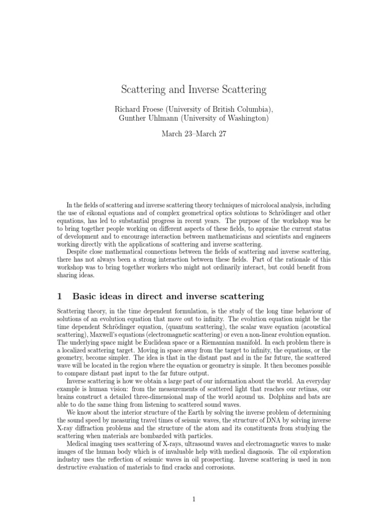 Scattering and Inverse Scattering | PDF | Scattering | Waves