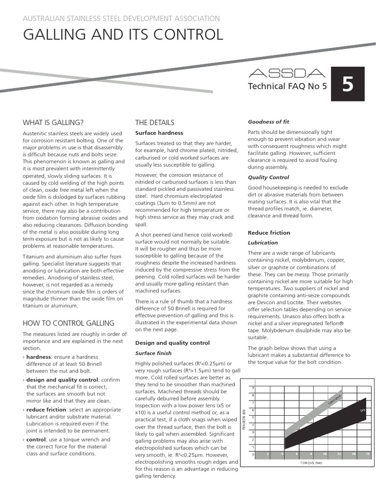 Galling and Control | PDF | Stainless Steel | Corrosion