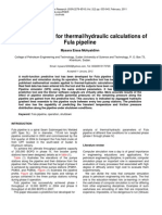 A Predictive Tool for Thermalhydraulic Calculations of Pipeline