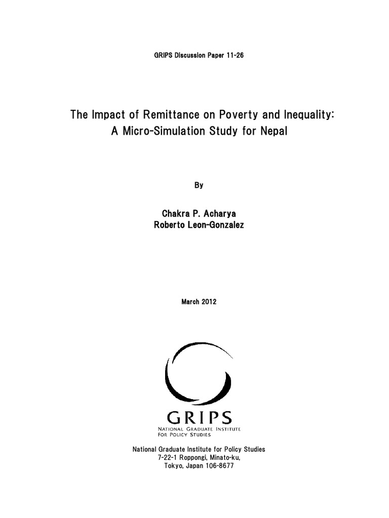 The Impact of Remittance On Poverty and Inequality | PDF