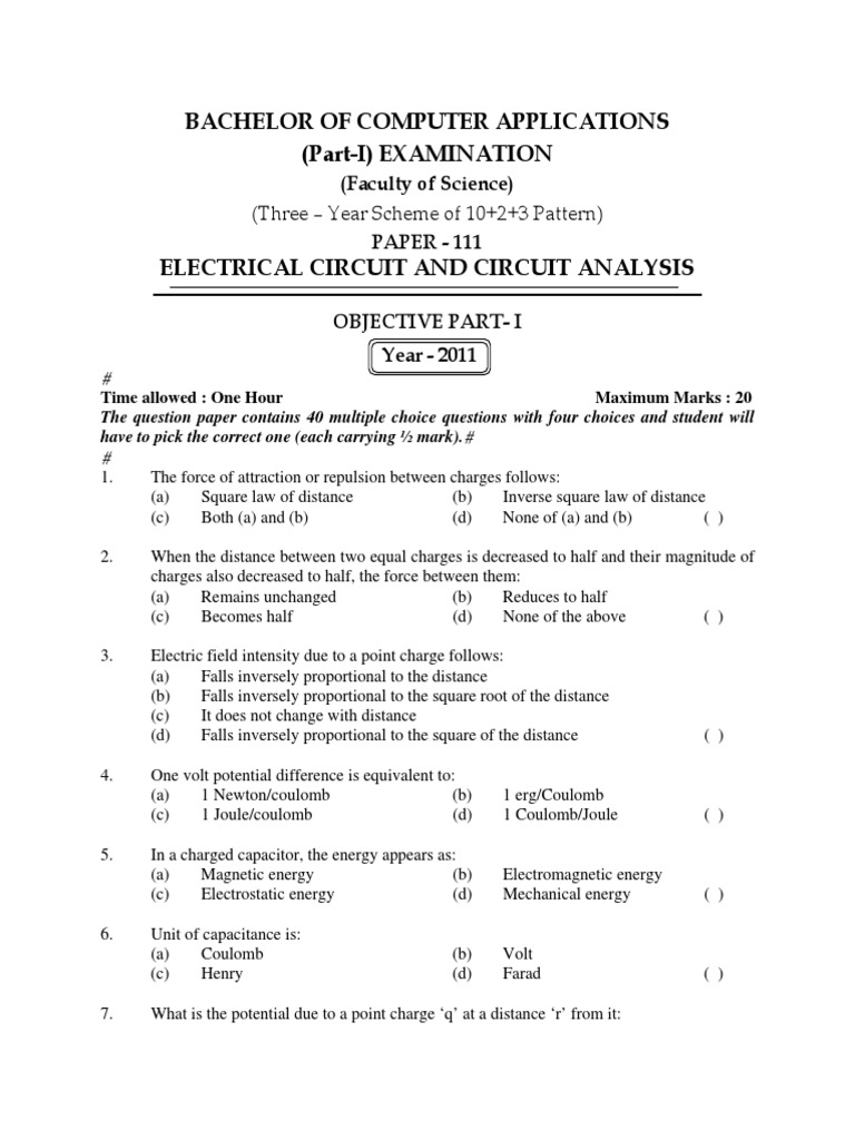 Electrical Circuit and Circuit Analysis Download Free PDF Capacitor Series And Parallel