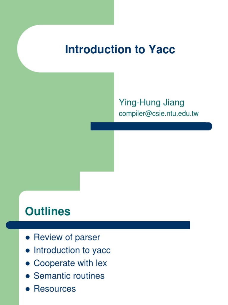 Introduction to Yacc: A Parser Guide | PDF | Computers | Technology ...